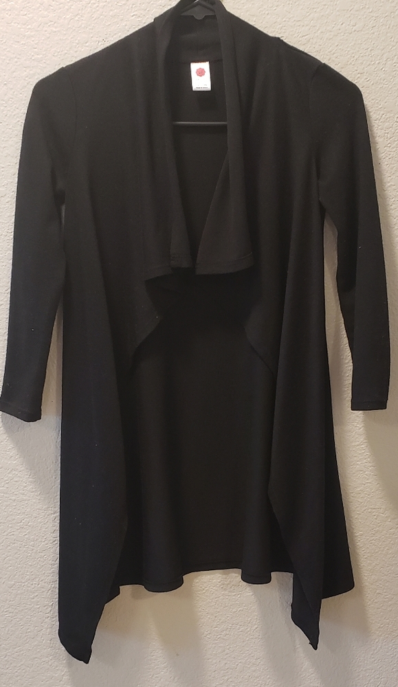 Girls Black Open Cardigan Size S 7/8